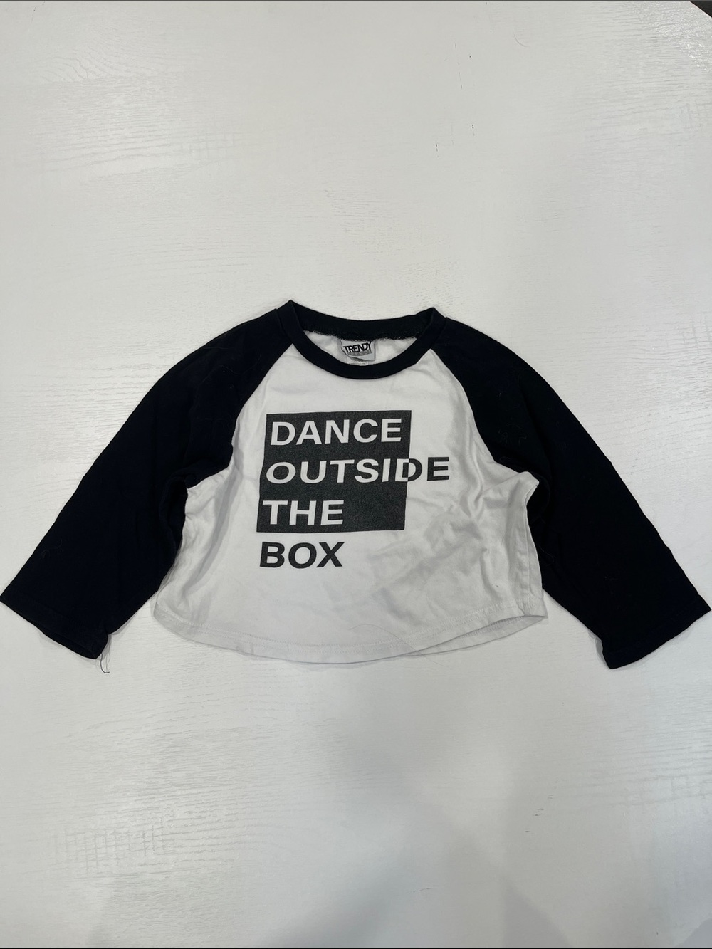 Dance Outside The Box Black & White Raglan Long Sleeve Tee